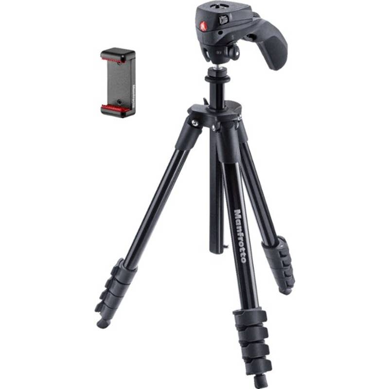 Manfrotto - MKSCOMPACTACN-BK Compact Action Smart 61" Tripod - Black