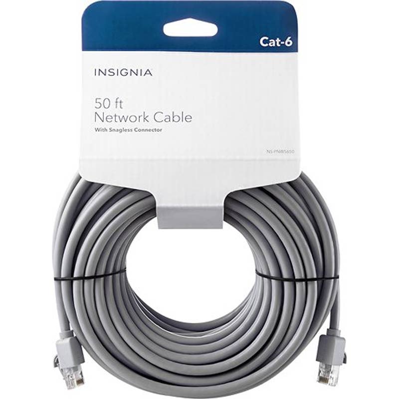 Insignia™ - NS-PNW5650 - 50' Cat-6 Ethernet Cable - Gray