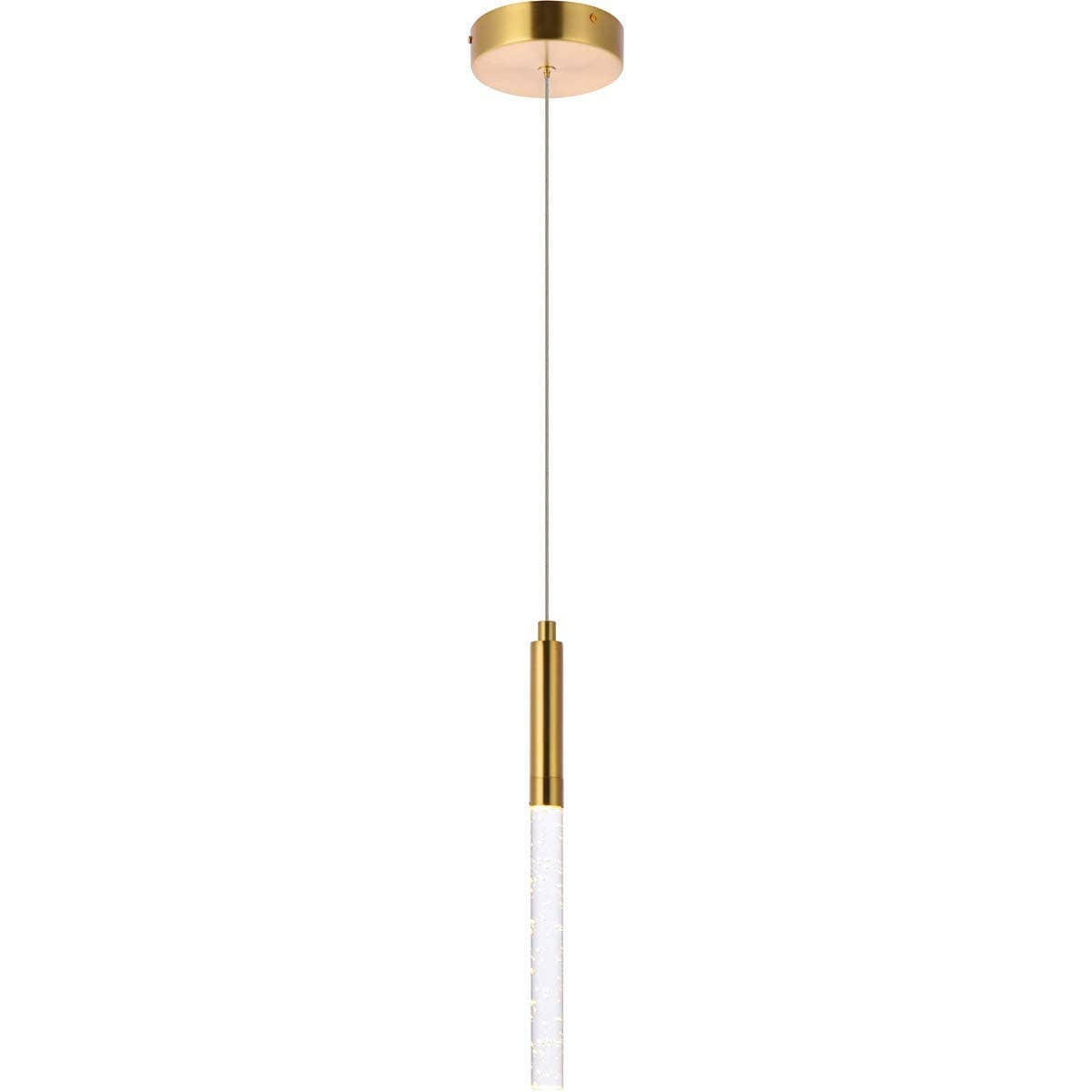Elegant Lighting - 	‎5203D5G Luxurious Ruelle 1 Light Pendant for Living Room, Kitchen, Bedroom & Hallway - Gold