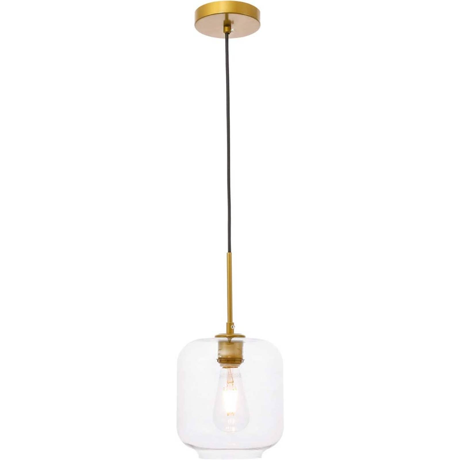 Living District-	‎LD2272BR Collier 1 Light Brass and Clear Glass Pendant