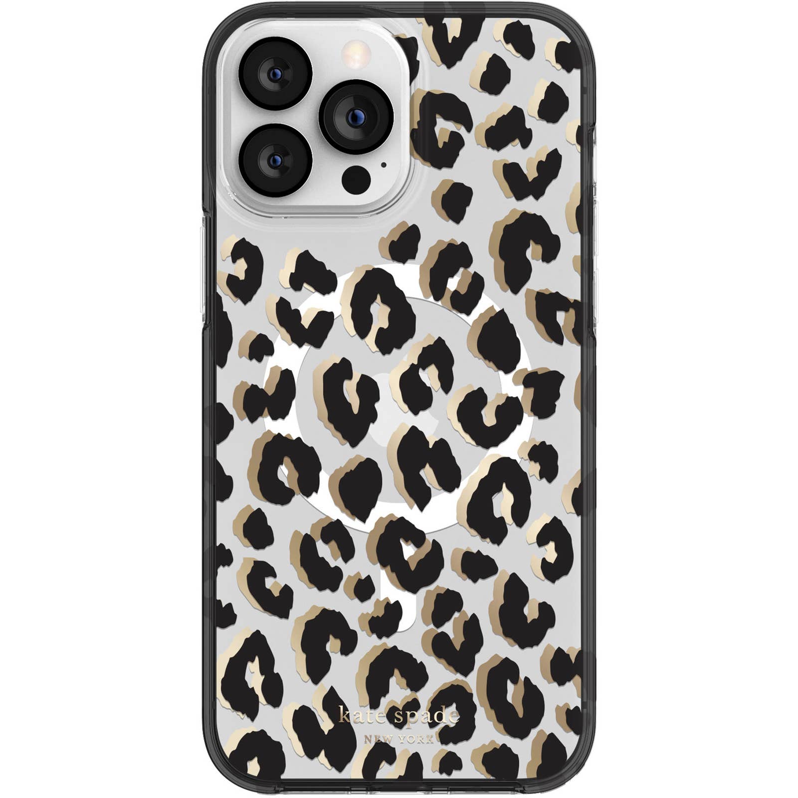 kate spade new york -KSIPH-207-CTLB/KSIPH-184-CHGO Protective Hardshell Magsafe Case for iPhone 13/12 Pro Max - Leopard/Champagne Glitter Ombre
