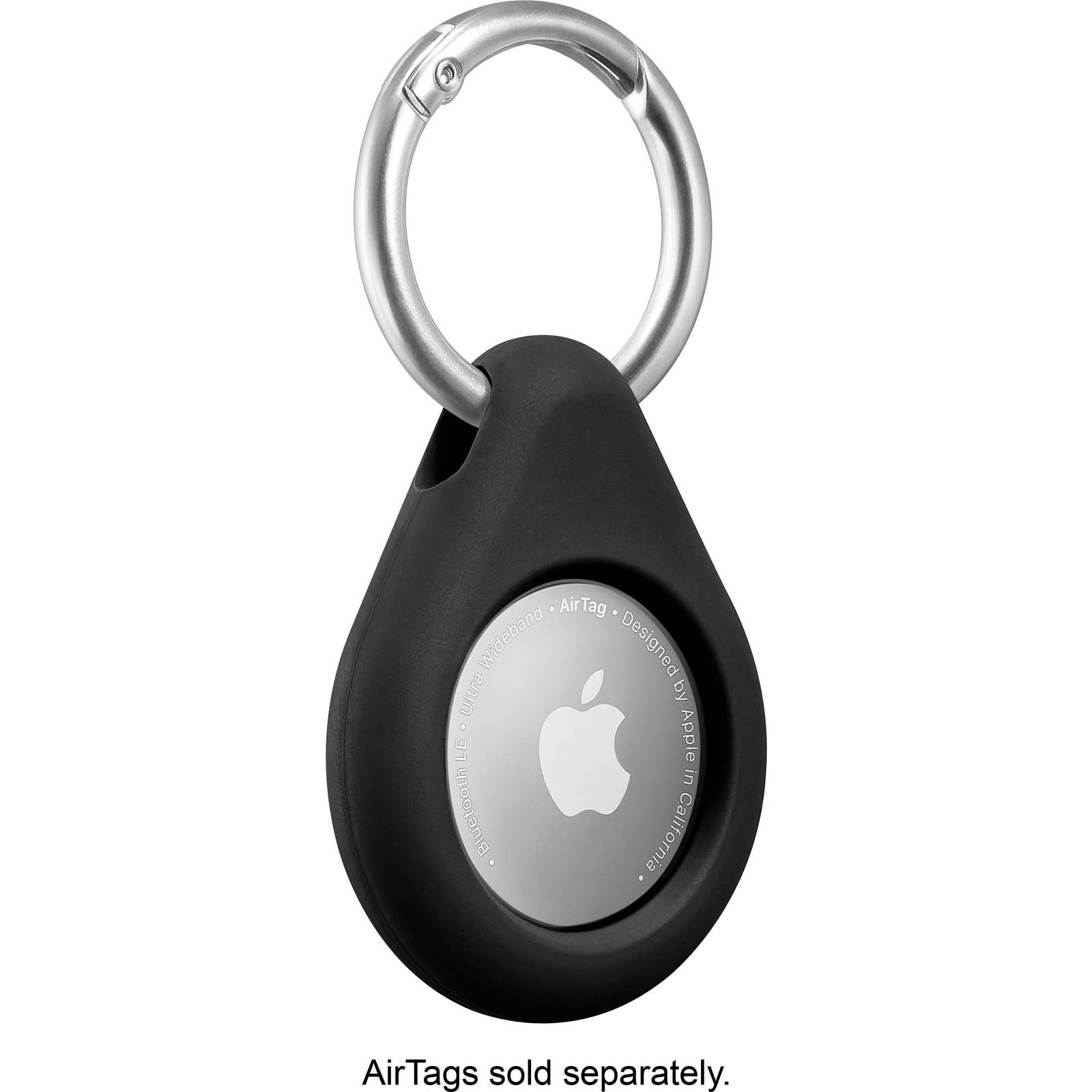Insignia™ - NS-ATC1BKX2 Key Ring Case for Apple AirTag (2-Pack) - Black