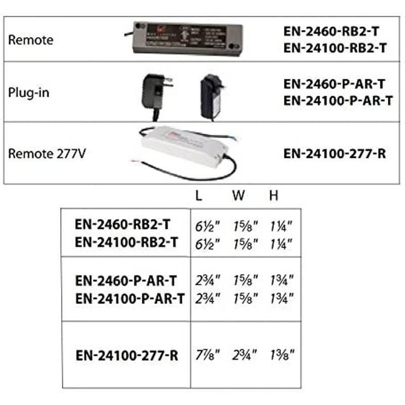 WAC Lighting - EN-24100-RB2-T 120V Input 24V Output 100W Remote Enclosed Electronic Transformer for InvisiLED Tape Light - Black