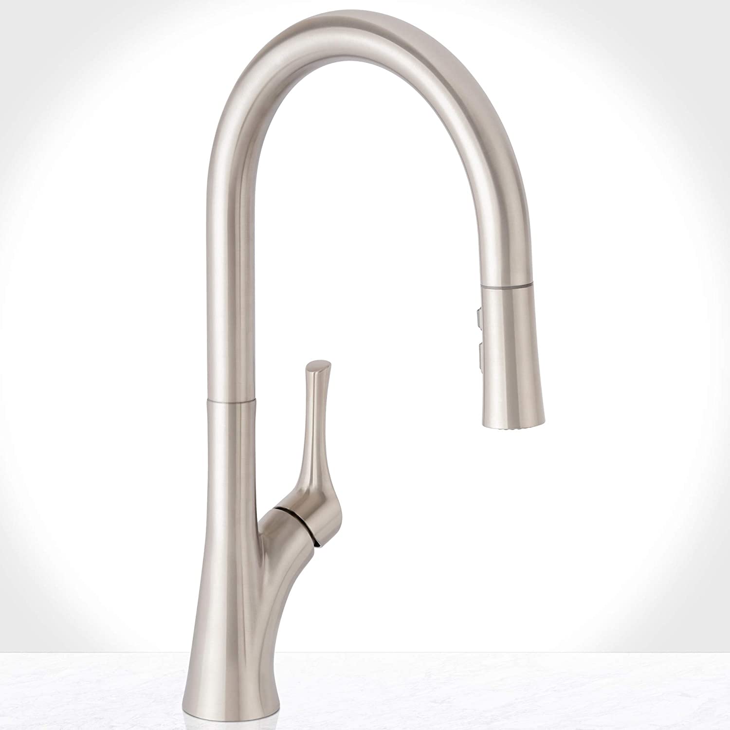 Miseno - MNO171DZSS Miseno MK171 Bella Pull-Down Kitchen Faucet with EasySeat Multi-Flow Spray Head - Includes Optional Deck Plate - Stainless Steel