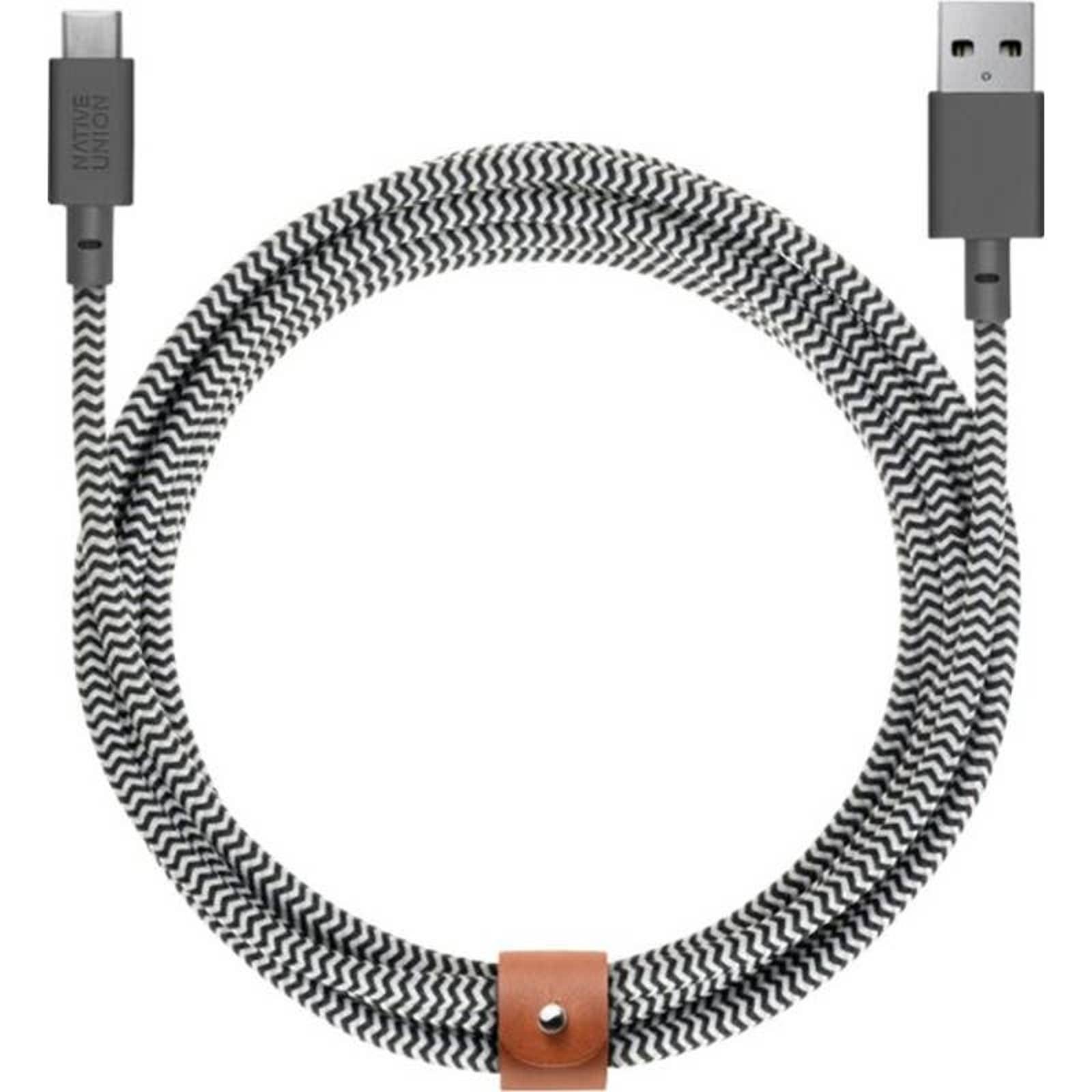 Native Union - BELT-AC-ZEB-3-NP 10' USB Type C-to-USB Type A Cable - Zebra