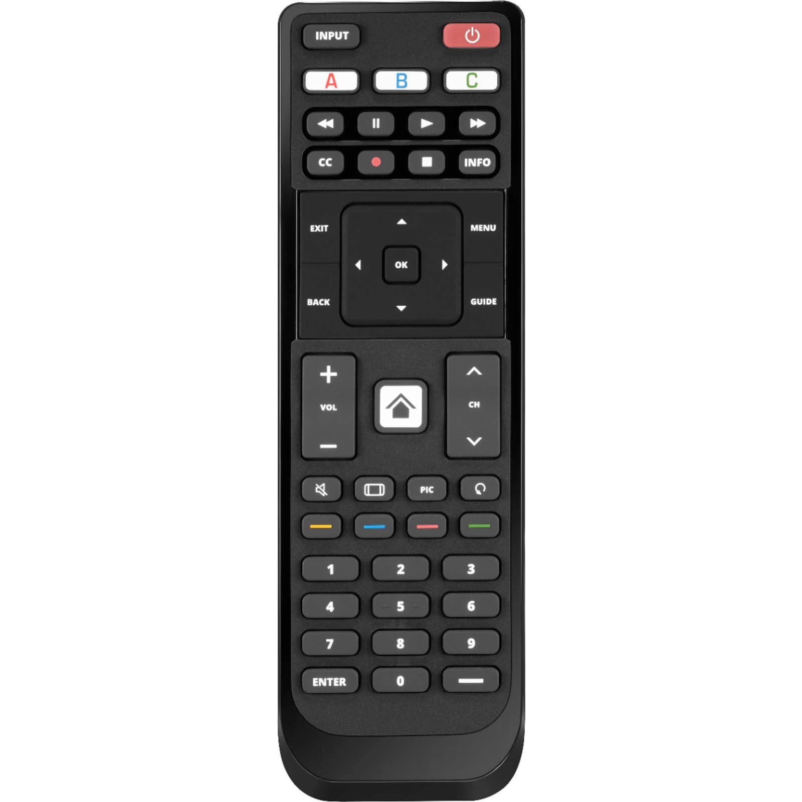 Insignia™ - NS-RMTVIZ21 Replacement Remote for Vizio TVs - Black