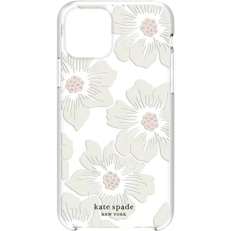 kate spade new york - KSIPH-130-HHCCS Protective Hard-Shell Case for Apple® iPhone® 11 Pro - Cream With Stones/Hollyhock Floral Clear