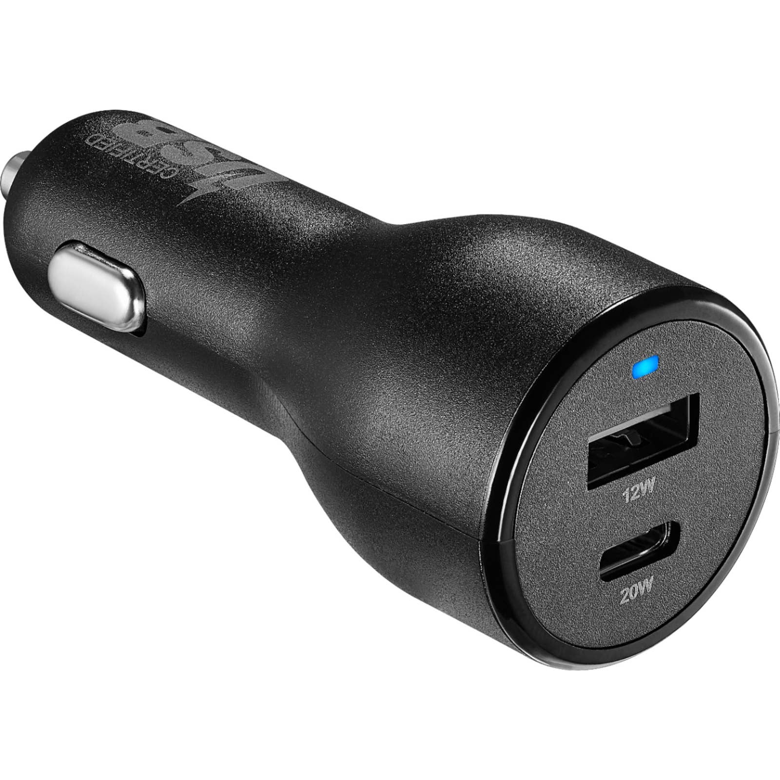 Best Buy essentials™ - BE-MVC32W22K 32 W Vehicle Charger with 1 USB-C & 1 USB Port - Black
