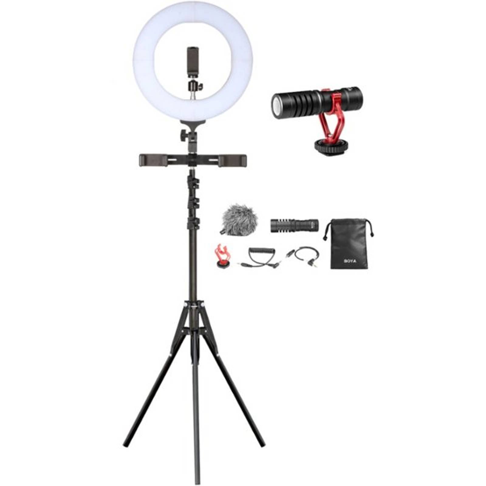 Sunpak - VGU-LED336-14 Ultimate Vlogging Kit with BOYA Cardioid Microphone for Smartphones and Cameras - Black