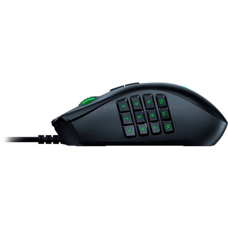 Razer - RZ01-02410100-R3U1 Naga Trinity Wired Optical Gaming Mouse with Interchangeable Side Plates in 2, 6, 12 Button Configurations - Black