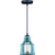 VAXCEL- P0248 Millie Bronze Farmhouse Jar Mini Pendant Ceiling Light Smoke - Blue Glass