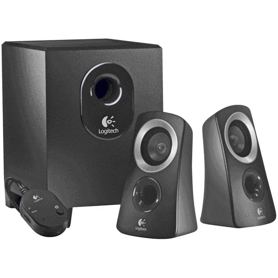 Logitech - 980-000382 Z313 2.1-Channel Speaker System (3-Piece) - Black/Silver