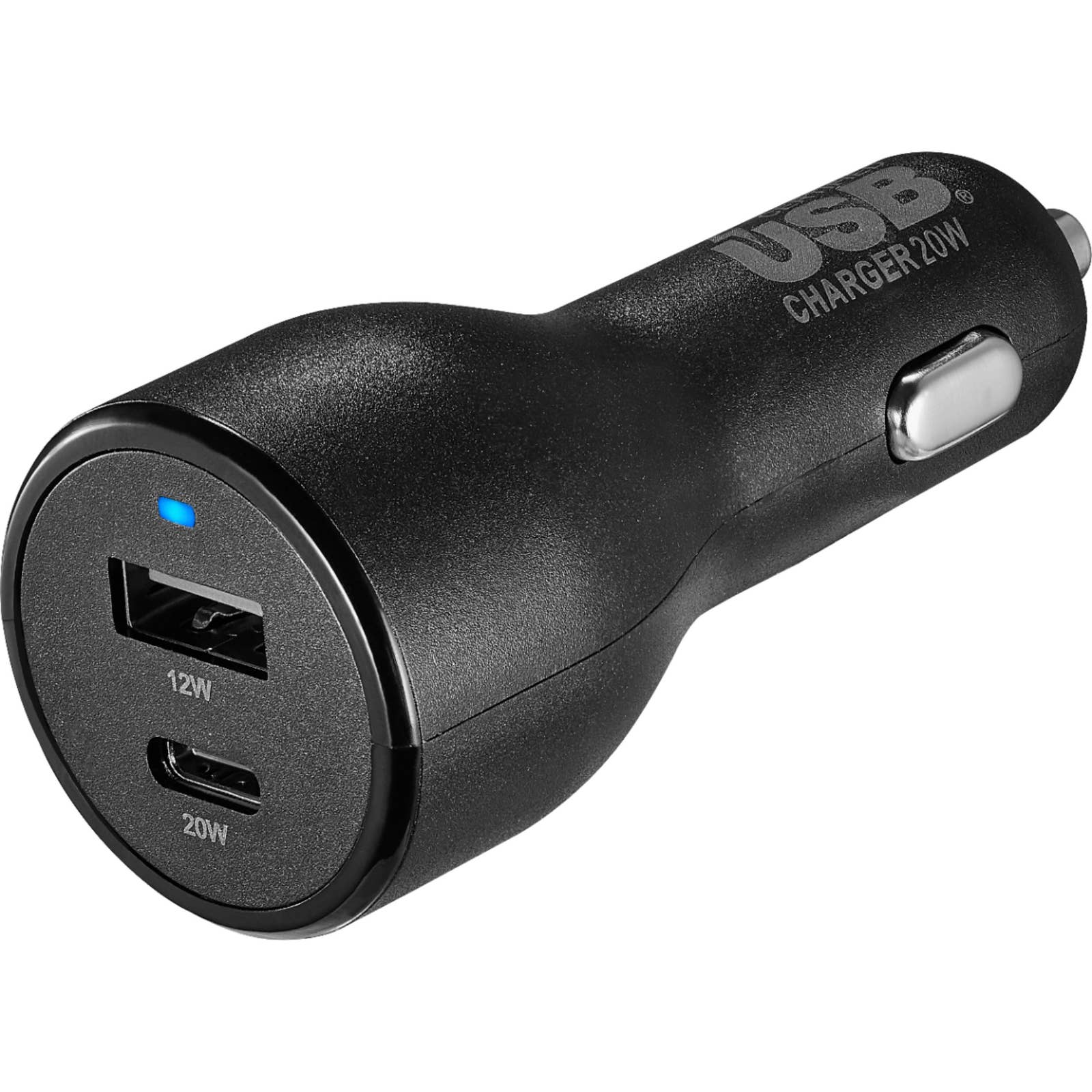 Best Buy essentials™ - BE-MVC32W22K 32 W Vehicle Charger with 1 USB-C & 1 USB Port - Black