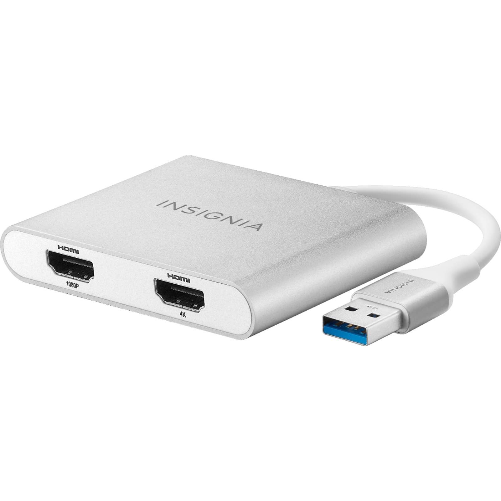 Insignia™ - NS-PU32H4A USB to Dual HDMI Adapter - White