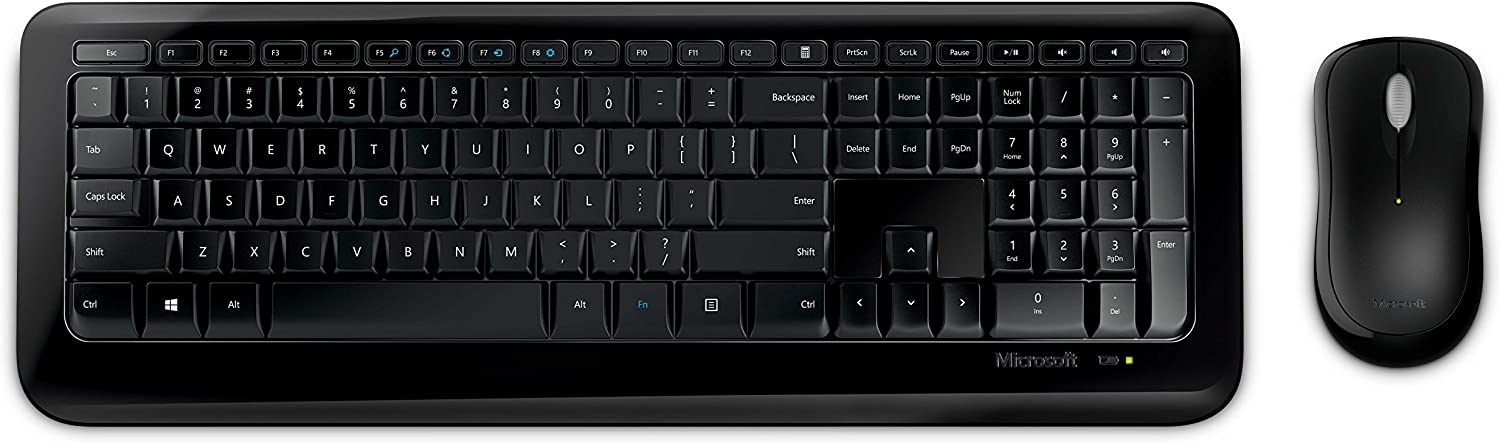 Microsoft - PY9-00001 Desktop 850 Full-size Wireless Optical Keyboard and Mouse Bundle - Black