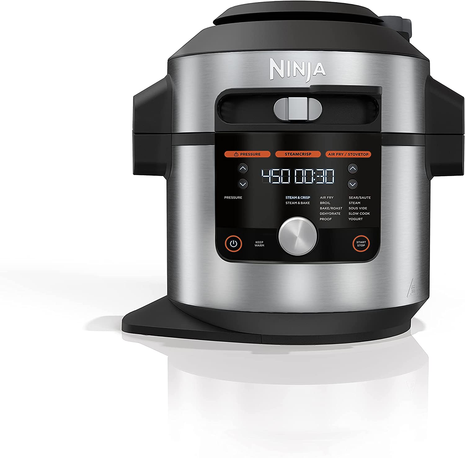 Ninja - OL601 Foodi 14-in-1 8qt. XL Pressure Cooker & Steam Fryer with SmartLid - Stainless/Black