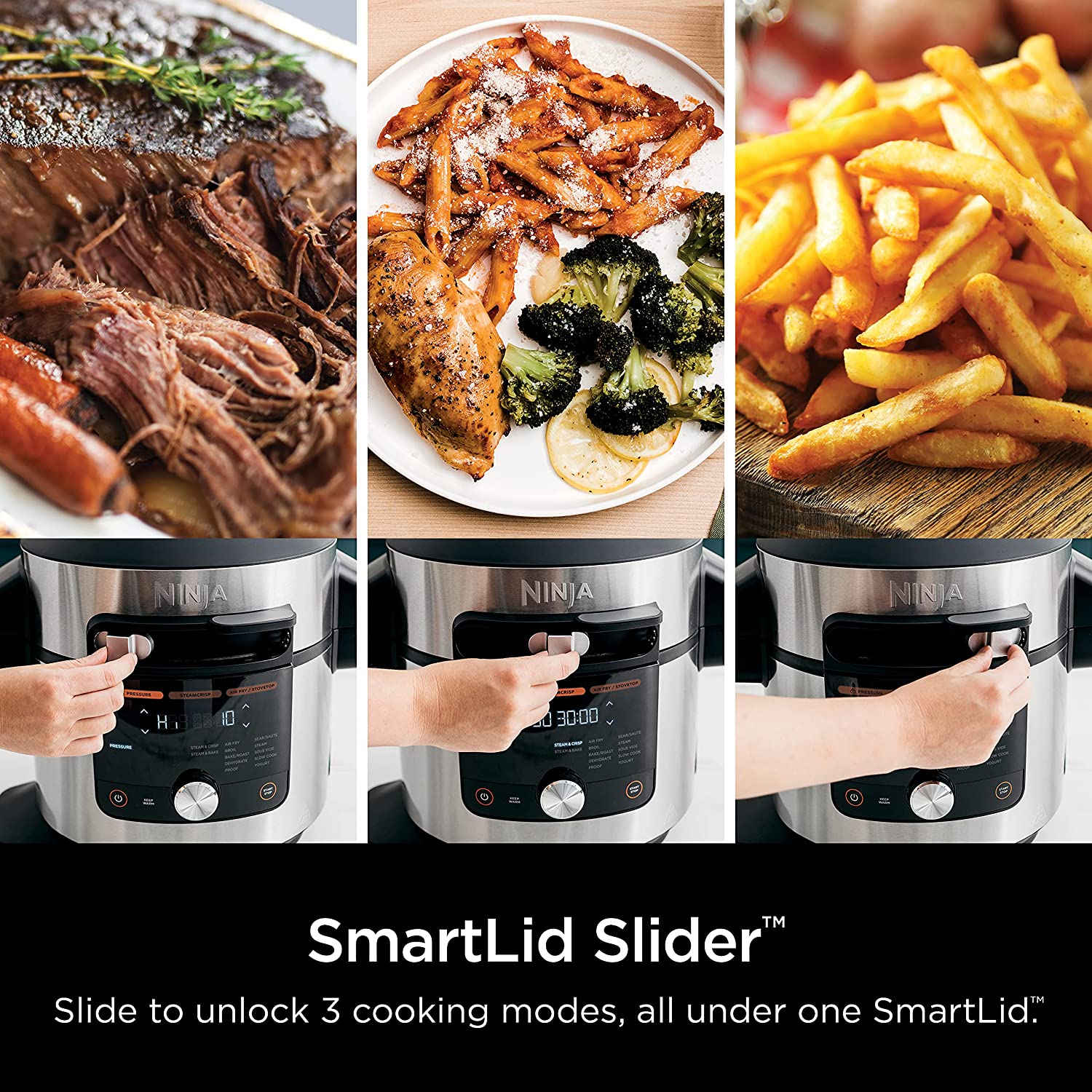 Ninja Foodi XL Pressure Cooker Steam Fryer with SmartLid Cookbook for  Beginners: 75 Recipes for Steam Crisping, Pressure Cooking, and Air Frying