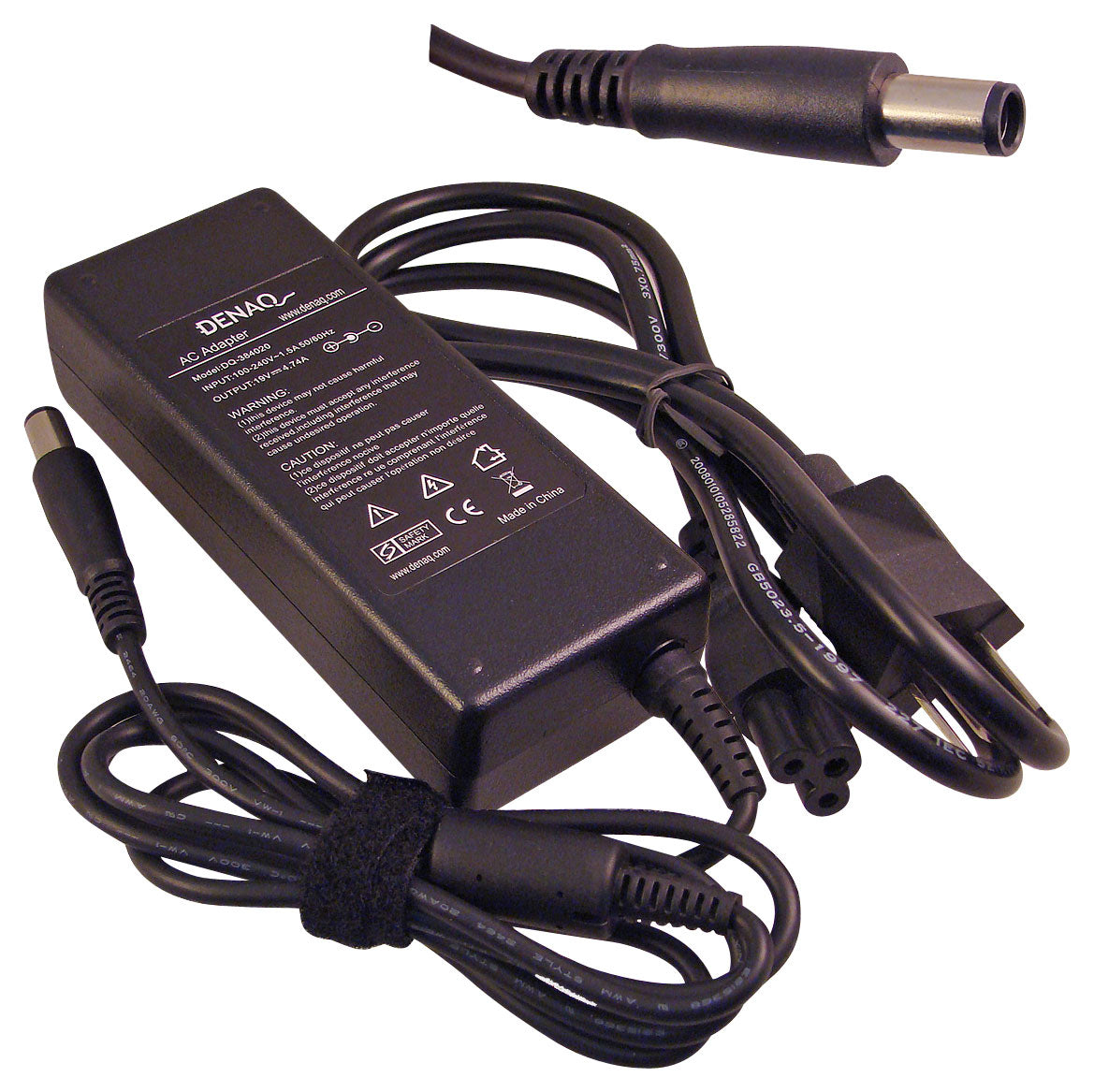 DENAQ - DQ-384020-7450 AC Power Adapter and Charger for Select HP Laptops and Tablets - Black