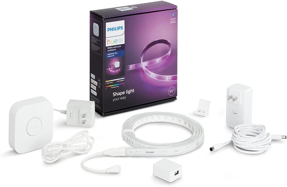 Philips - 555334 Hue White and Color Ambiance Lightstrip Plus 2m Base Kit with Bluetooth- Multi